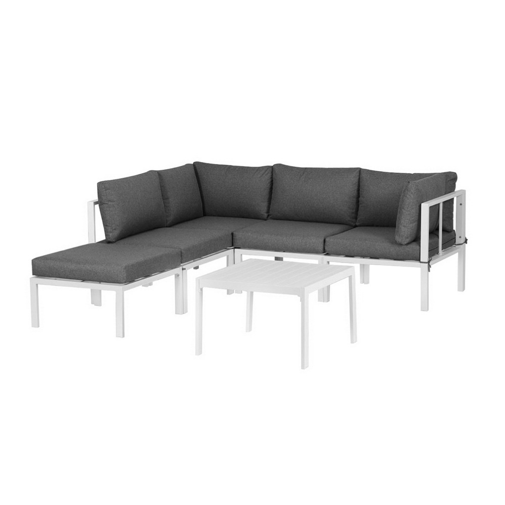 ALU-SOFA-AL-6PCS-WH-AB-202506101048-00 Gardeon 6PCS Outdoor Sofa Set Aluminium Table and Chairs Lounge Patio Furniture - Image 1