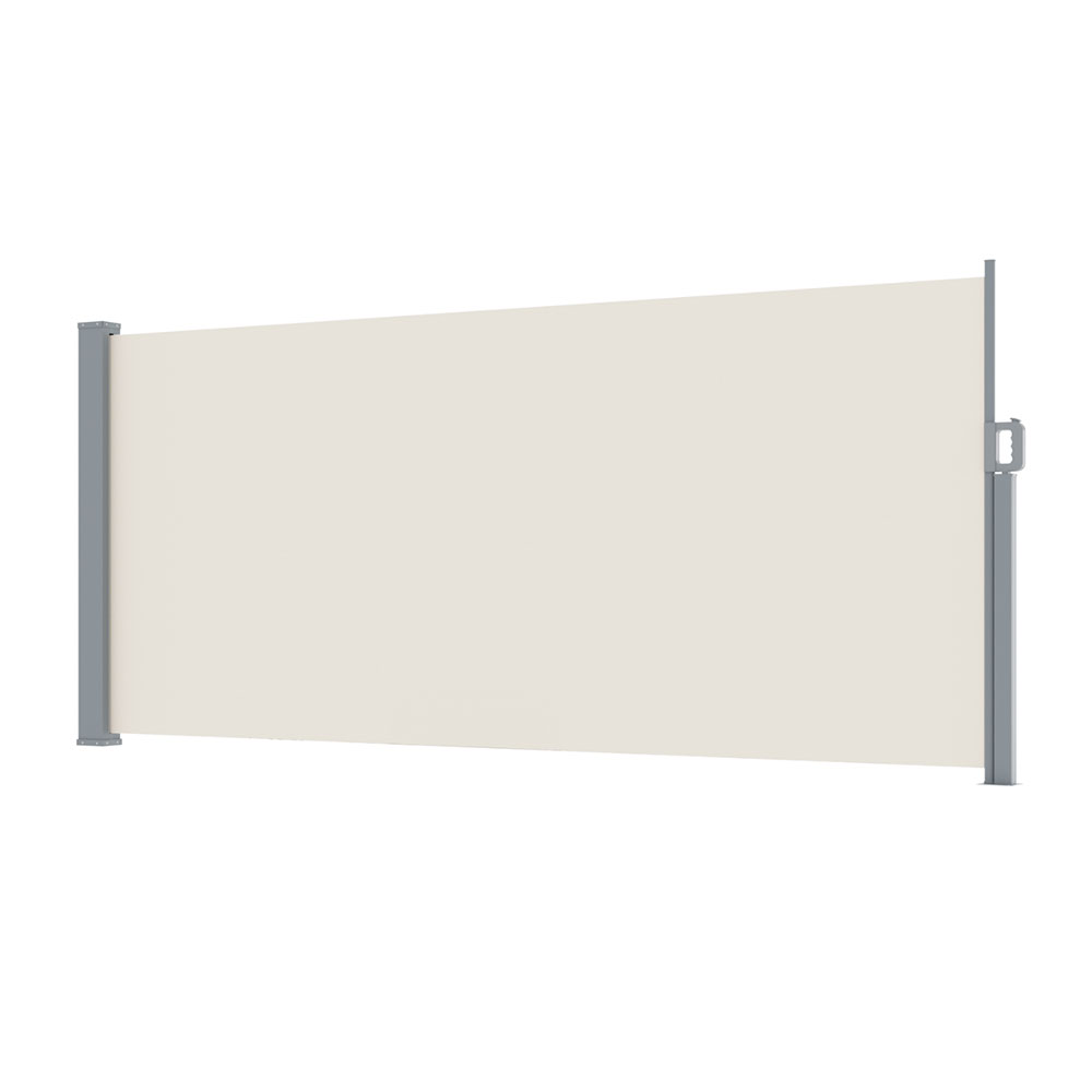 AWN-B-SIDE-FC-140-CREAM-191874-00 Instahut Side Awning Sun Shade Outdoor Blinds Retractable Screen 1.4X3M Cream - Image 1