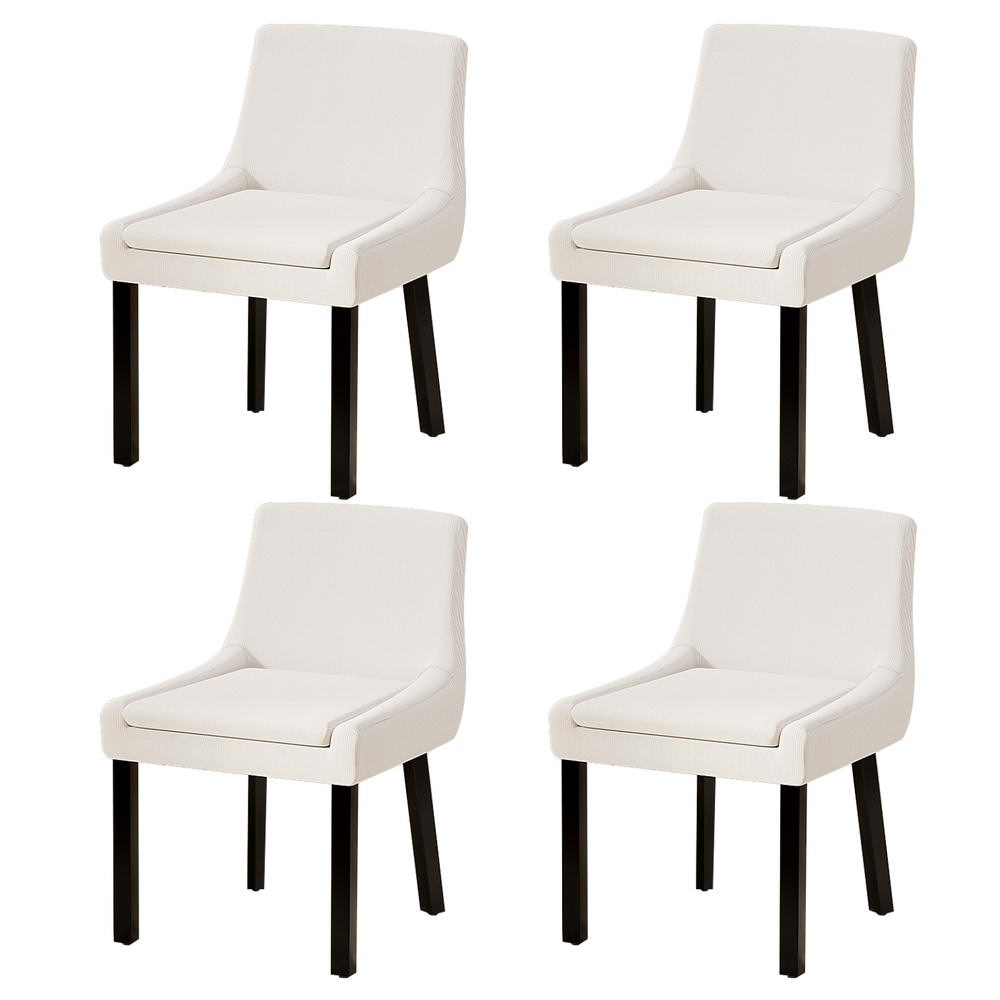 BA-K-DIN-01-FA-BGX4-202505011205-00 Artiss Dining Chairs Set of 4 Corduroy Wooden Beige - Image 1