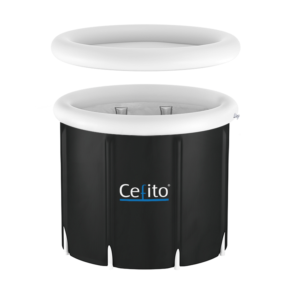 ICE-TUB-70X80-BK-143903-00 Weisshorn Portable Ice Bath Tub 70X80CM Inflatable Folding Bathtub Spa Massage - Image 1