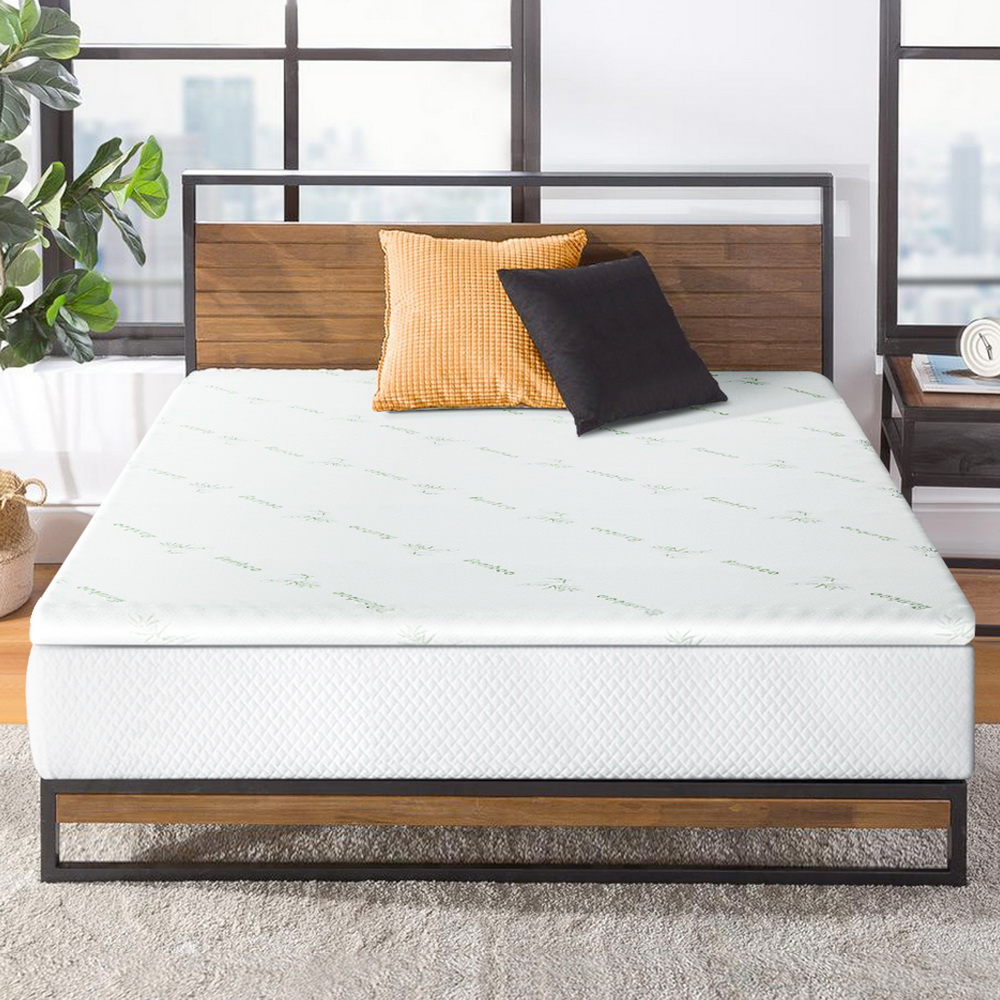 MATTRESS-TOP-C-GEL-10-S-145652-06 Giselle Bedding Memory Foam Mattress Topper Cool Gel Bed Mat Bamboo 10cm Single - Image 1