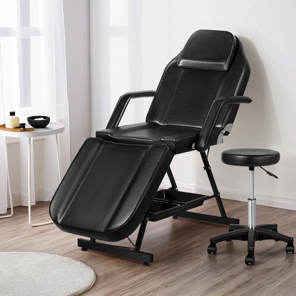 MT-CHR-F3-BK-80-197374-06 Zenses Massage Table Adjustable Salon Bed Chair 3-Fold Black - Image 1