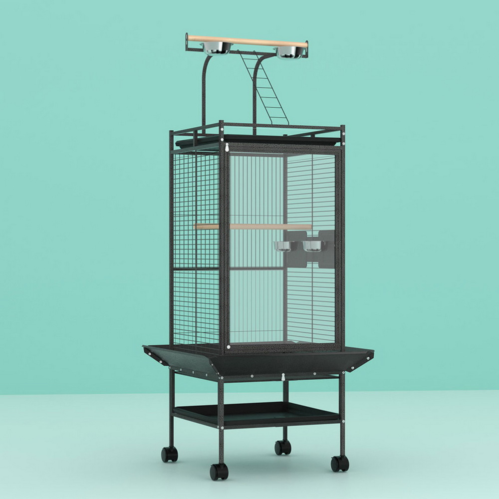 PET-BIRDCAGE-H155-BK-189525-06 i.Pet Bird Cage Large Cages 155cm Parrot Aviary Stand-Alone Budgie Wheels Castor - Image 1