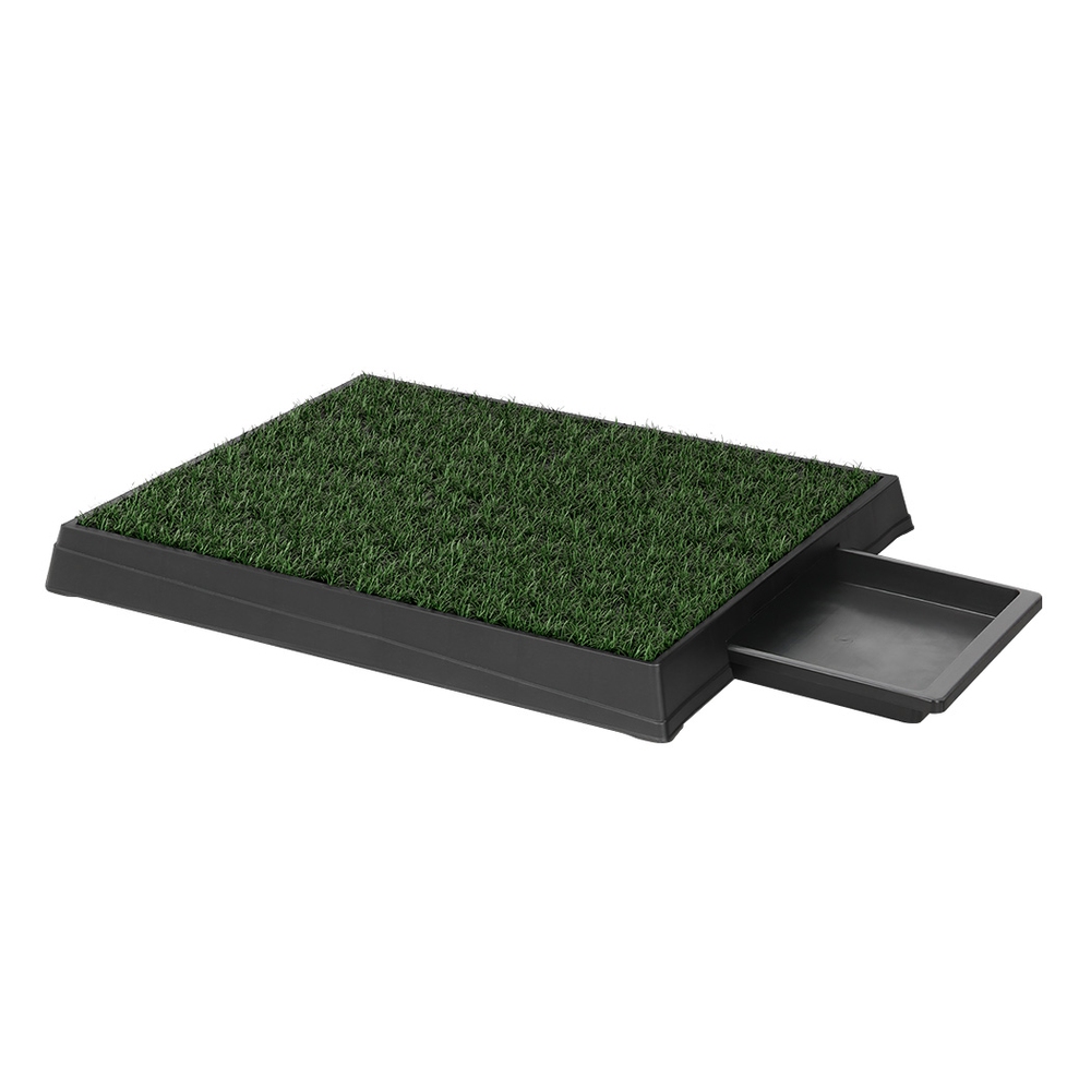 PET-PAD-GRASSX1-139238-00 i.Pet Pet Training Pad Dog Potty Toilet Large Loo Portable With Tray Grass Mat - Image 1