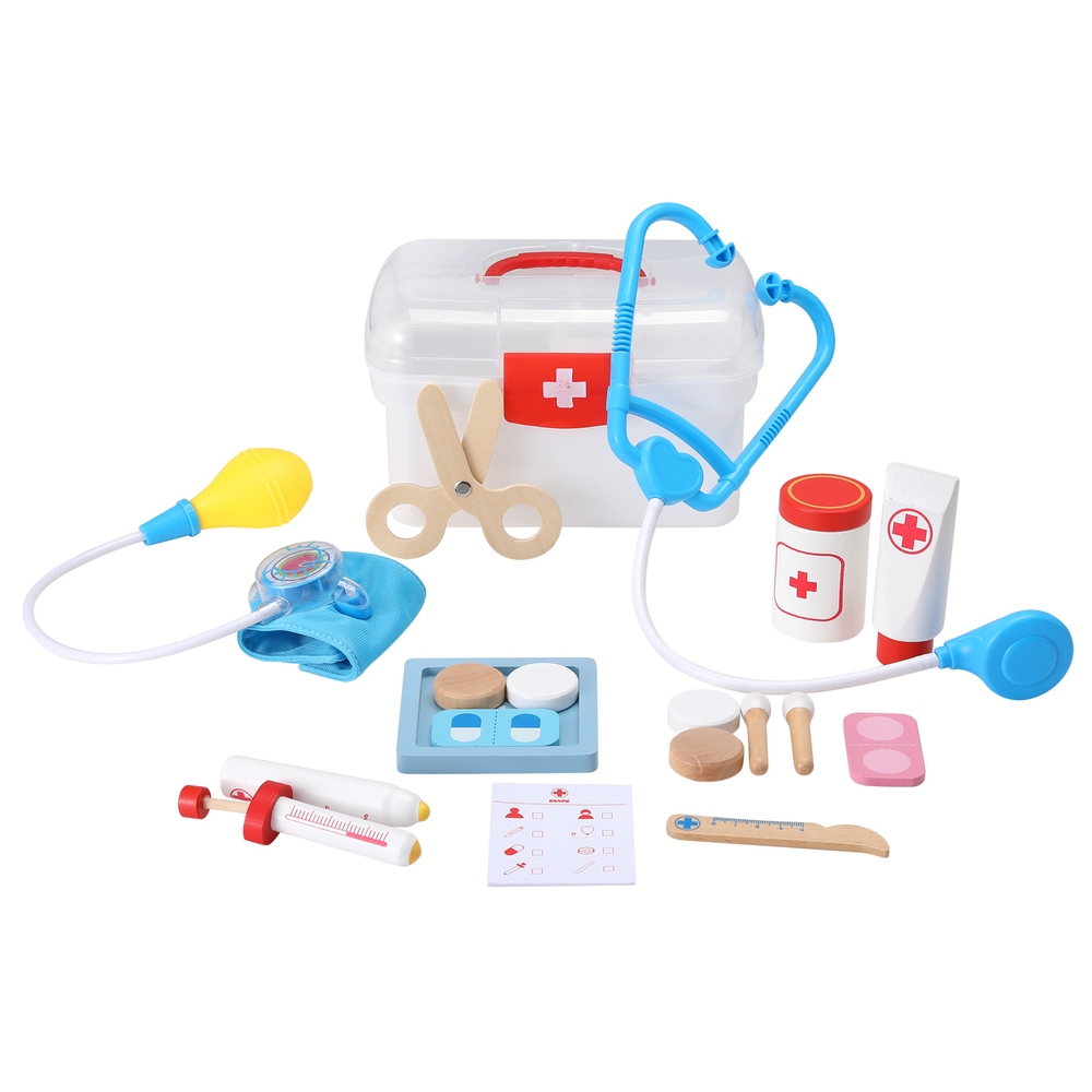 PLAY-DOCTOR-WH-183477-00 Keezi Kids Doctor Nurse Medical Case Pretend Play Set Stethoscope Medicine Toys - Image 1