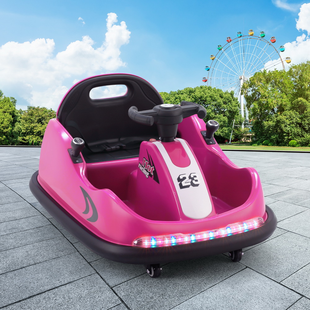RCAR-BUMPER-KART-PK-183501-06 Rigo Kids Ride On Car Bumper Kart 6V Electric Toys Cars Remote Control Pink - Image 1