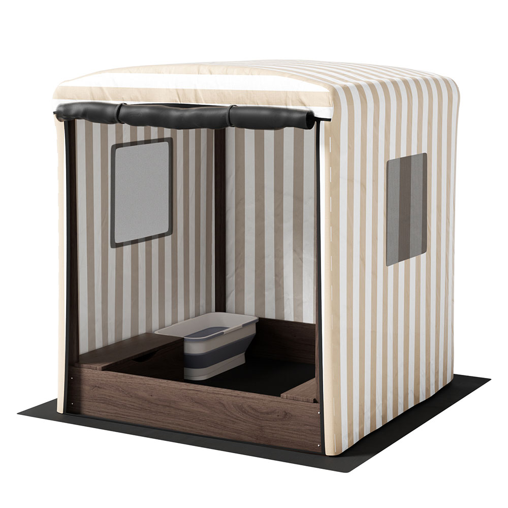 SAND-CANOPY-WINDOW-120-WAL-149258-00 Keezi Kids Sandpit Wooden Sandbox Sand Pit with Canopy Window Water Basin 120cm - Image 1