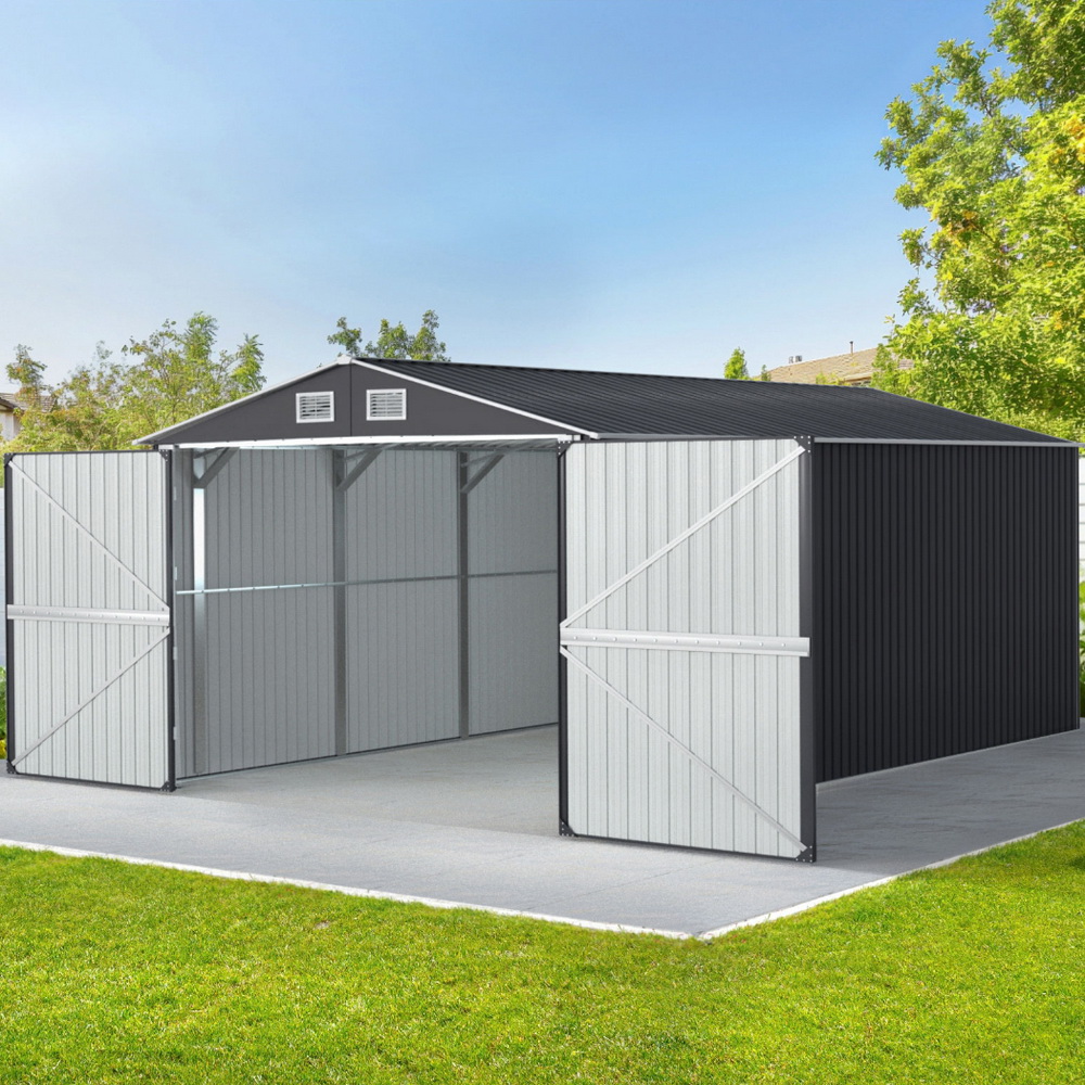 SHED-GAB-10X18X8-ABCDEF-200441-06 Giantz Garden Shed Sheds Outdoor Storage 3x5.38M Tool Workshop House Shelter - Image 1