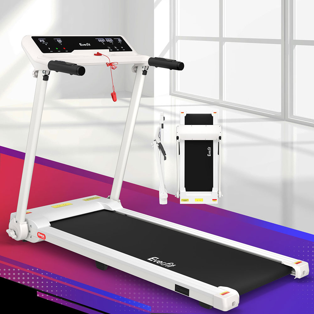 TMILL-450-M28-WH-150674-04 Everfit Treadmill Electric Home Gym Fitness Exercise Knob Foldable 450mm White - Image 1