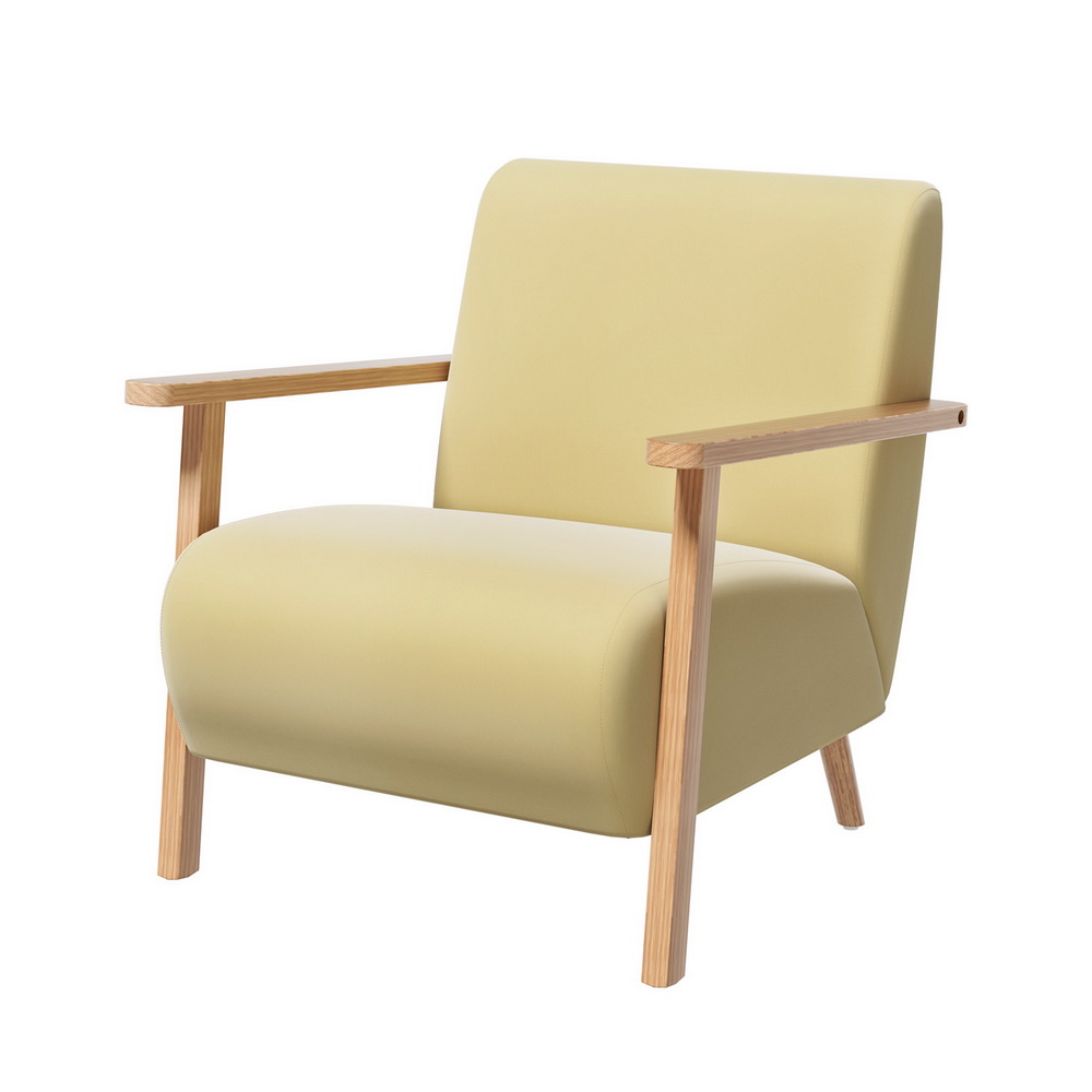 UPHO-B-ARM07-VEL-YE-149267-00 Artiss Armchair Velvet Yellow Olie - Image 1