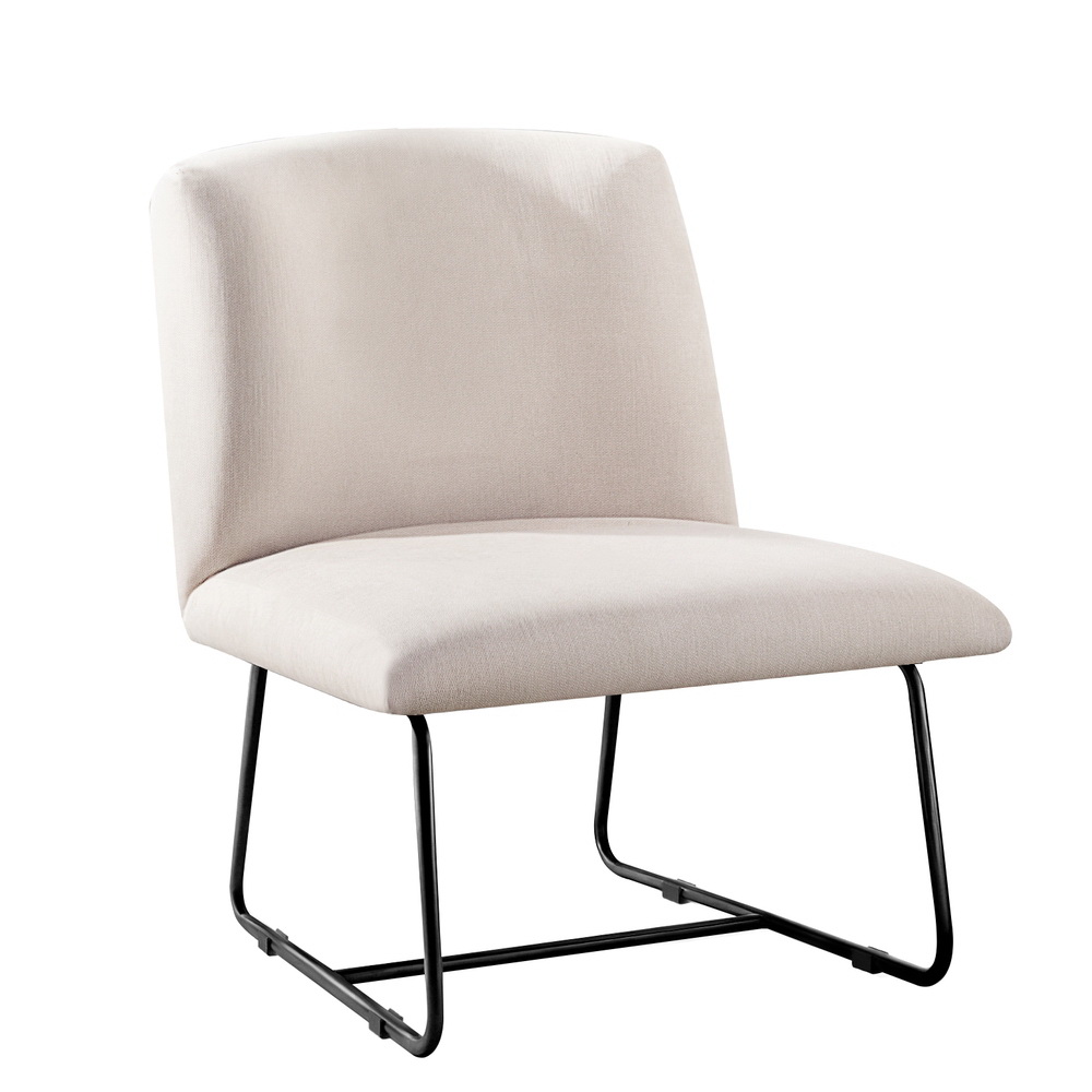 UPHO-F-ARM-04-LIN-BG-215062-00 Artiss Accent Chair Armchair Cross Leg Beige - Image 1