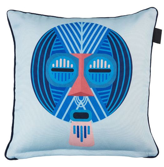 V107-1208240-200749-00 Mascarade Blue Cushion by Bedding House - Image 1