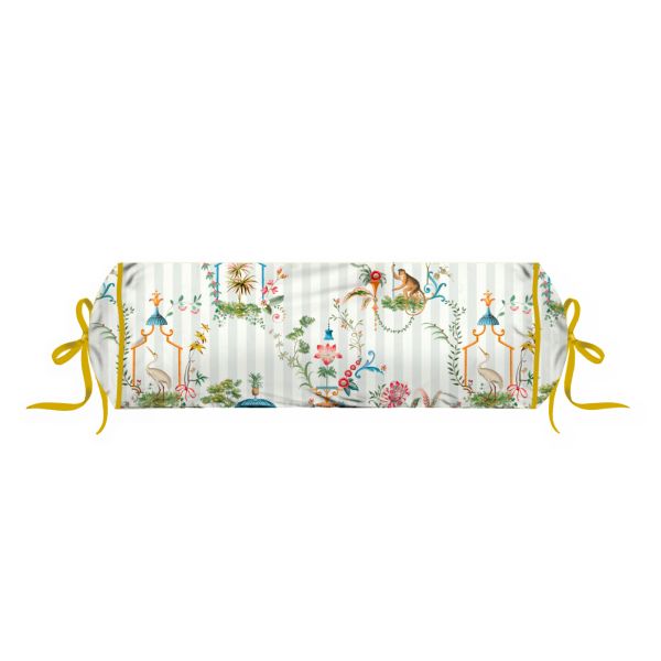 V107-1386603-200631-00 Singerie Cotton White Roll Cushion By Pip Studio - Image 1