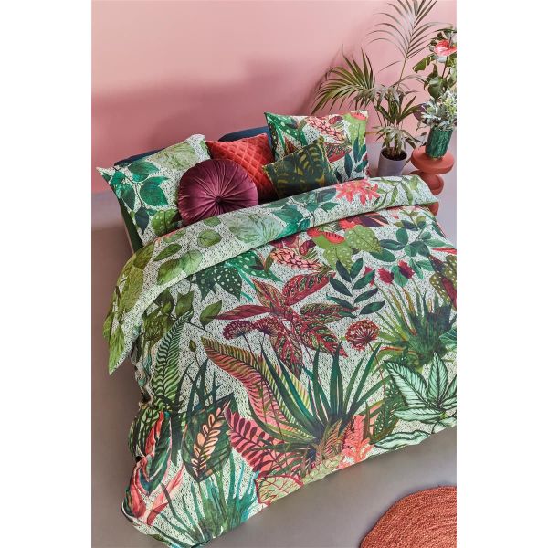 V107-1421861-200832-00 Wildwood Cotton Percale Green Quilt Cover Sets by Bedding House Queen - Image 1