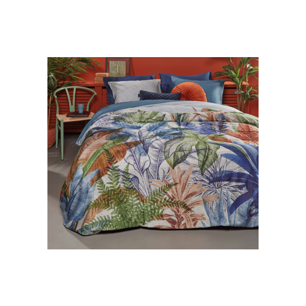 V107-1607142-200619-00 Isla Cotton Sateen Blue Quilt Cover Sets by Bedding House Queen - Image 1