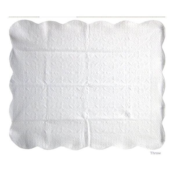 V107-60500LTH-197565-00 Antique White 100% Cotton Throw - Image 1