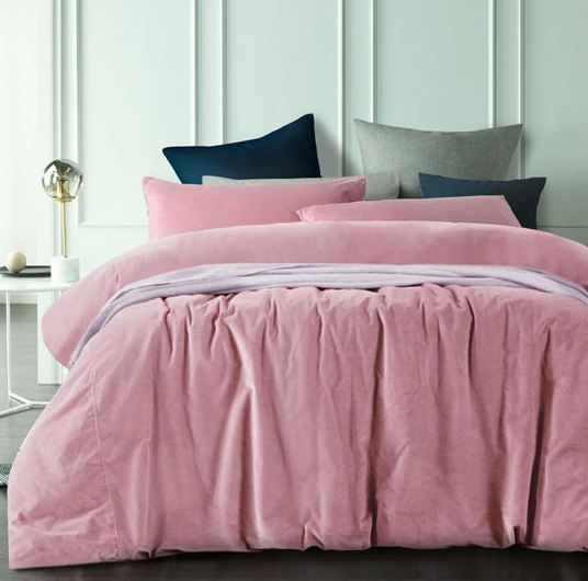 V107-81178-200499-00 Cotton Velvet Smokey Rose Quilt Cover by Vintage Design Homeware Queen - Image 1
