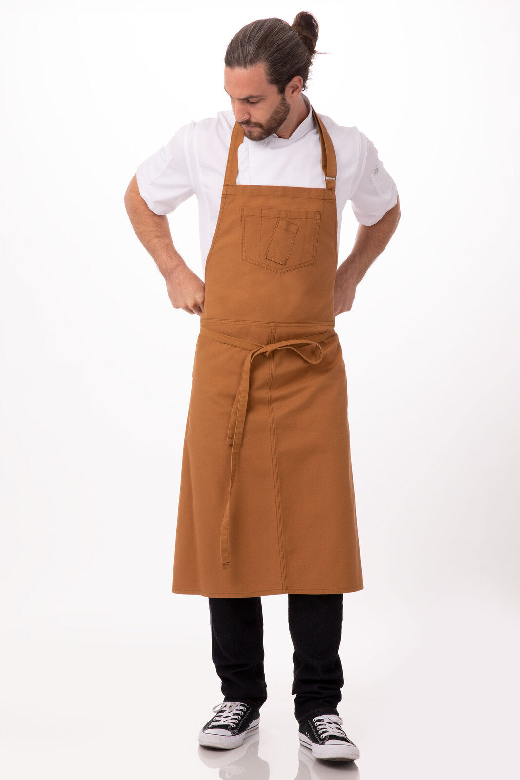 V107-ABCKV003-NTM-217870-00 Rockford Nutmeg Chefs Bib Apron by Chef Works - Image 1