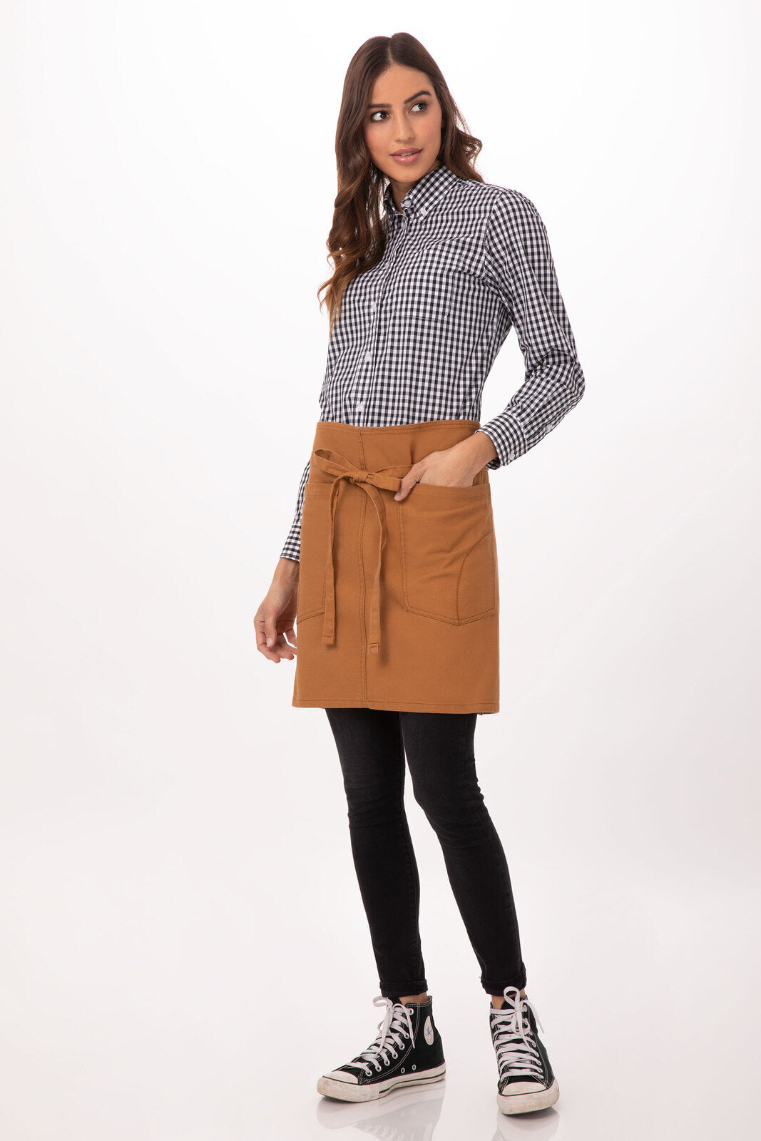 V107-AHWKV013-NTM-217864-00 Rockford Nutmeg Half Bistro Apron by Chef Works - Image 1