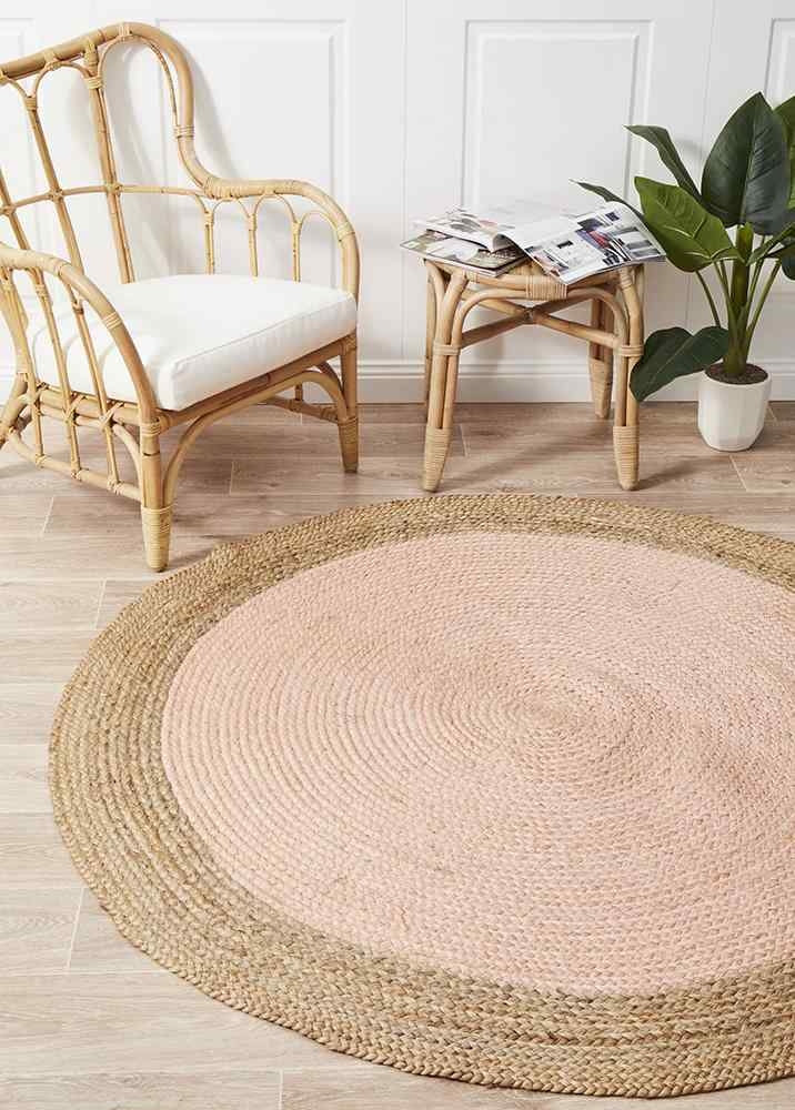 V107-ATR-POLO-PIN-240X240-217782-00 Atrium Polo Pink By Rug Culture - 120X120CM - ROUND - Image 1