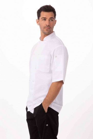 V107-JLCV-WHT-XS-217765-00 Montreal Cool Vent Men's White XS Chef Jacket by Chef Works - Image 1