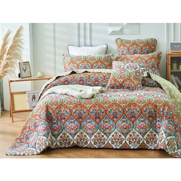 V107-KD3600K-197594-00 Royal Manor 100% Cotton Quilted 3 pcs Bedspread Coverlet Set King - Image 1