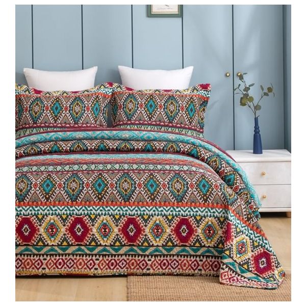 V107-KD6814K-197563-00 Azura 100% Cotton Quilted 3 pcs Bedspread Coverlet Set King - Image 1