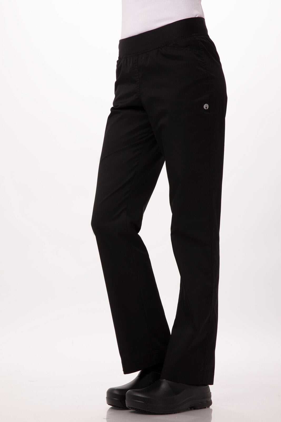V107-PBN01W-BLK-S-217292-00 Lightweight Black S Slim Women's Chef Pants by Chef Works - Image 1