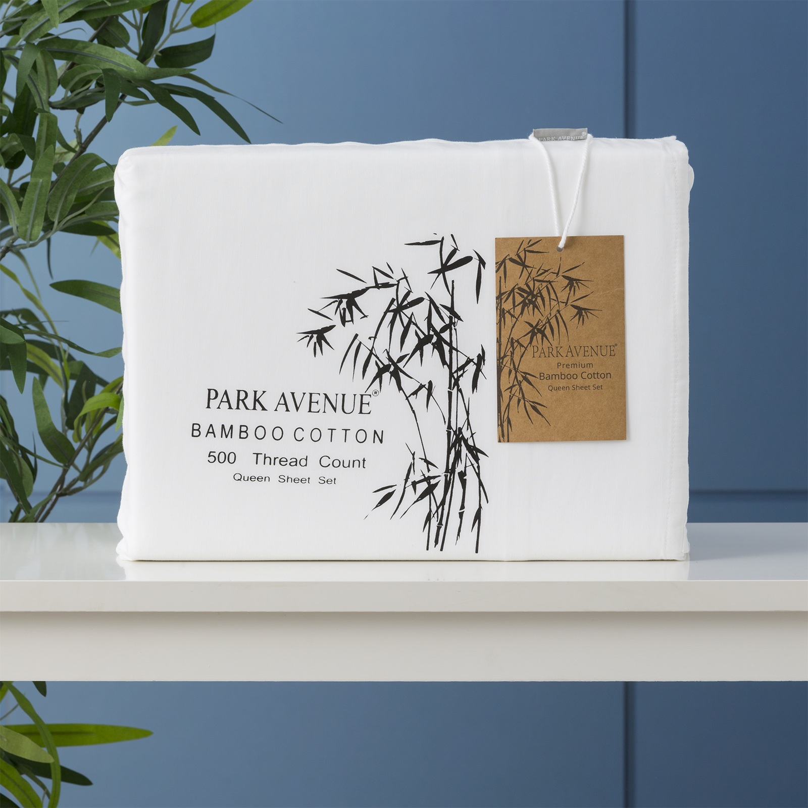 V107-SH306560-195647-00 Bamboo Cotton 500 Thread Count White Sheet Sets by Park Avenue Single - Image 1