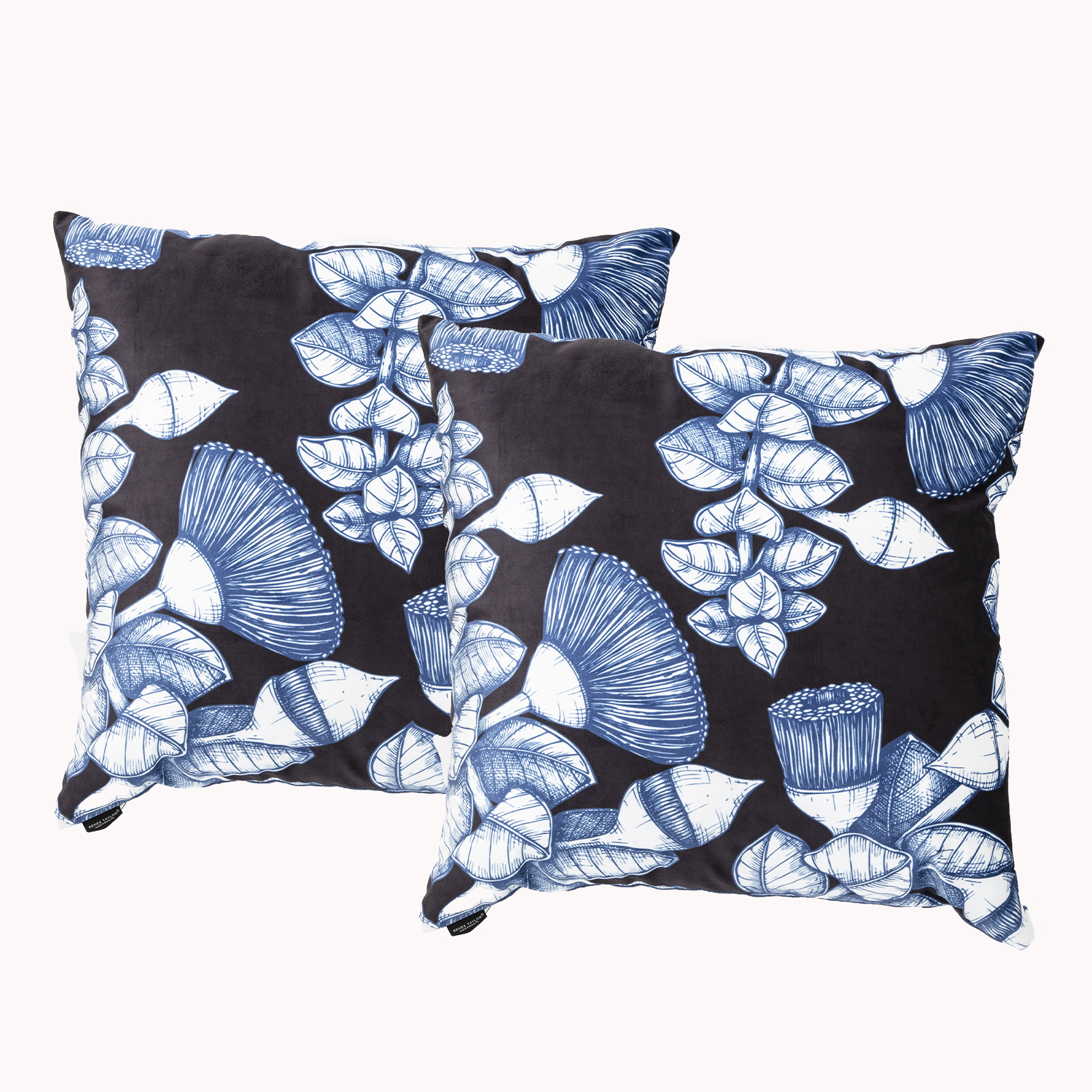 V107-SH316950-196000-00 Bush Land Twin Pack Poly Velvet Printed Cushion by Renee Taylor - Image 1
