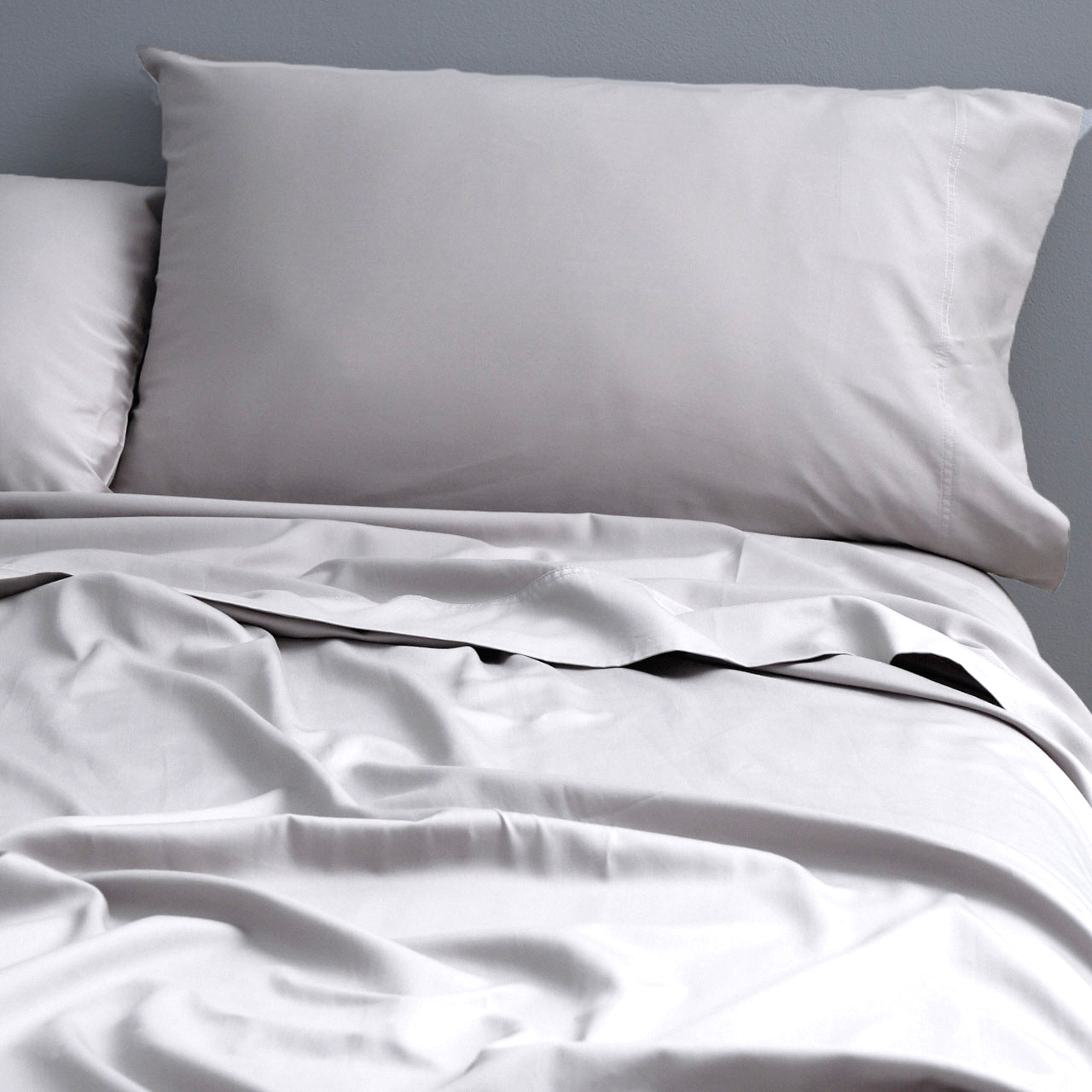 V107-SH322475-196545-00 Natural Cotton 500 Thread Count Silver Sheet Set by Park Avenue Queen - Image 1