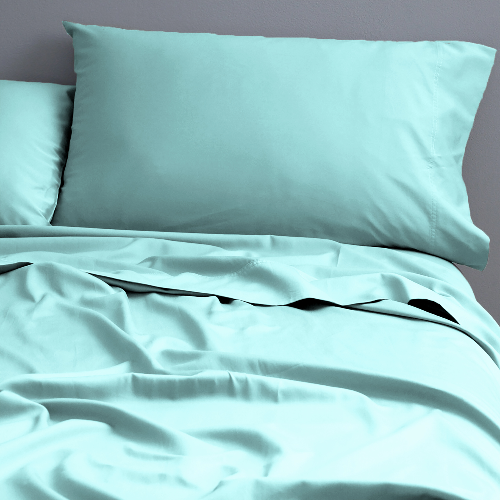 V107-SH322495-196557-00 Natural Cotton 500 Thread Count Torquoise Sheet Set by Park Avenue Double - Image 1