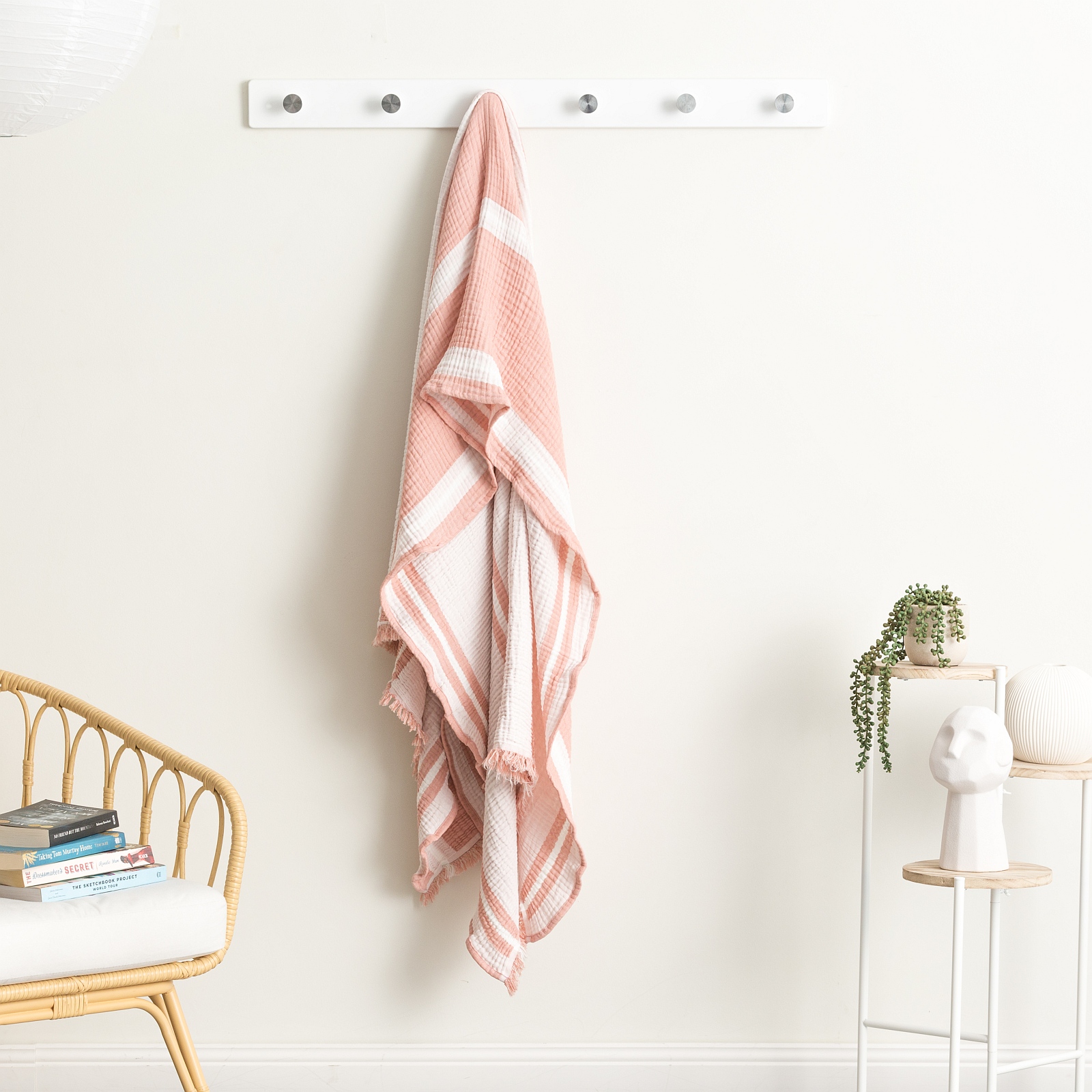 V107-SH323565-196826-00 Ray Striped Vintage Washed Yarn Dyed Textured Cotton Mystic Throw by Renee Taylor - Image 1