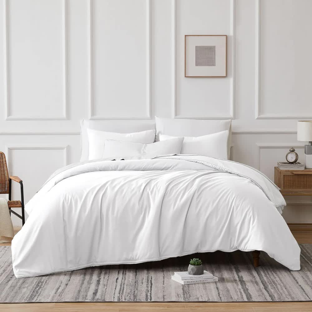V107-SH328050-202326-00 700 TC Tencel Lyocell Fibre & Cotton White Queen Quilt Cover Set by Renee Taylor - Image 1