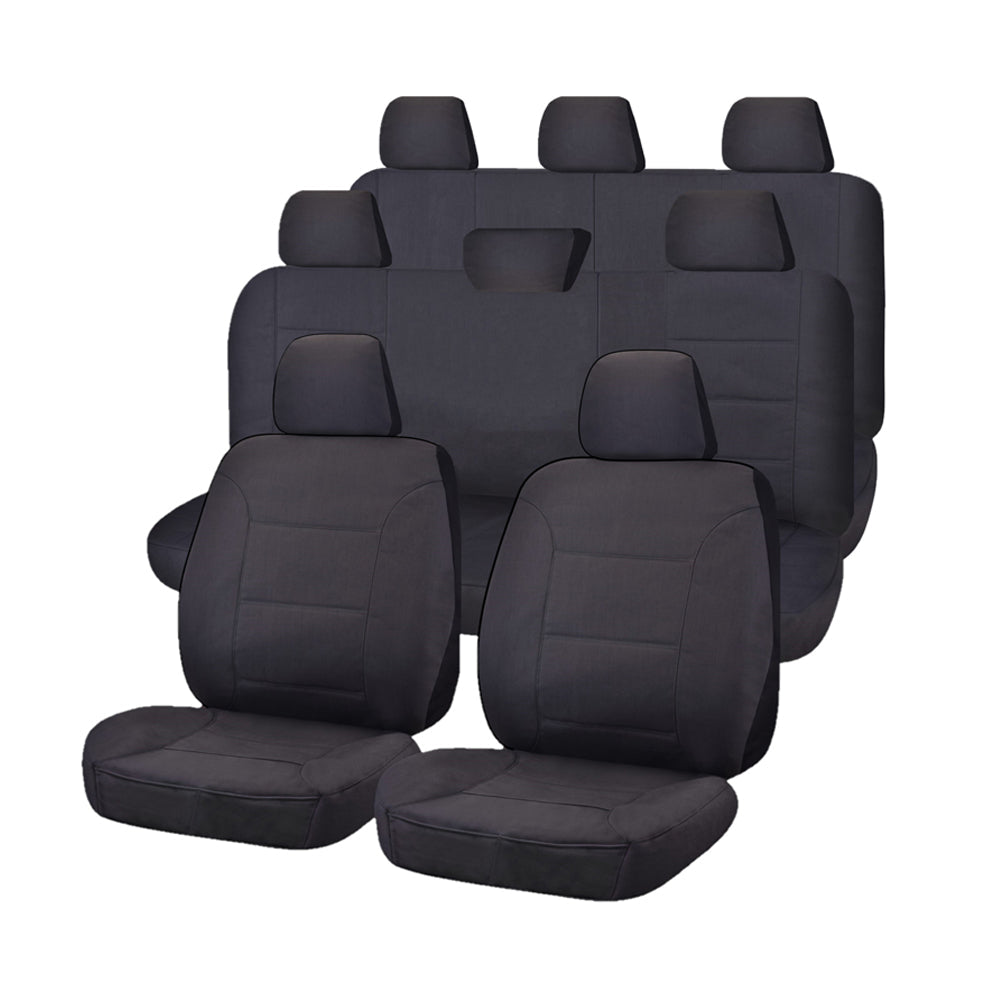 V121-CHTMLC20008_CHTMLC20008 Seat Covers for TOYOTA LANDCRUISER 200 SERIES GXL - 60TH ANNIVERSARY VDJ200R-UZJ200R-URJ202R 11/2008 - ON 4X4 SUV/WAGON 8 SEATERS FMR CHARCOAL CHALLENGER - Image 1