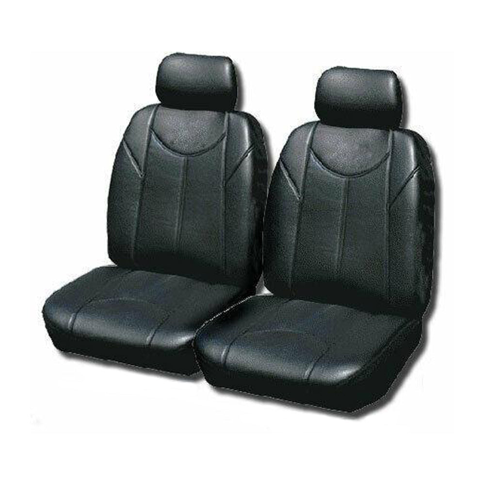 V121-TMDHILUS05TOROGRY_TMDTERR04TOROGRY_7ed541cc-8b23-4e26-8ffd-e1a22bb9f202 Leather Look Car Seat Covers For Toyota Tacoma Single Cab 2005-2020 | Grey - Image 1