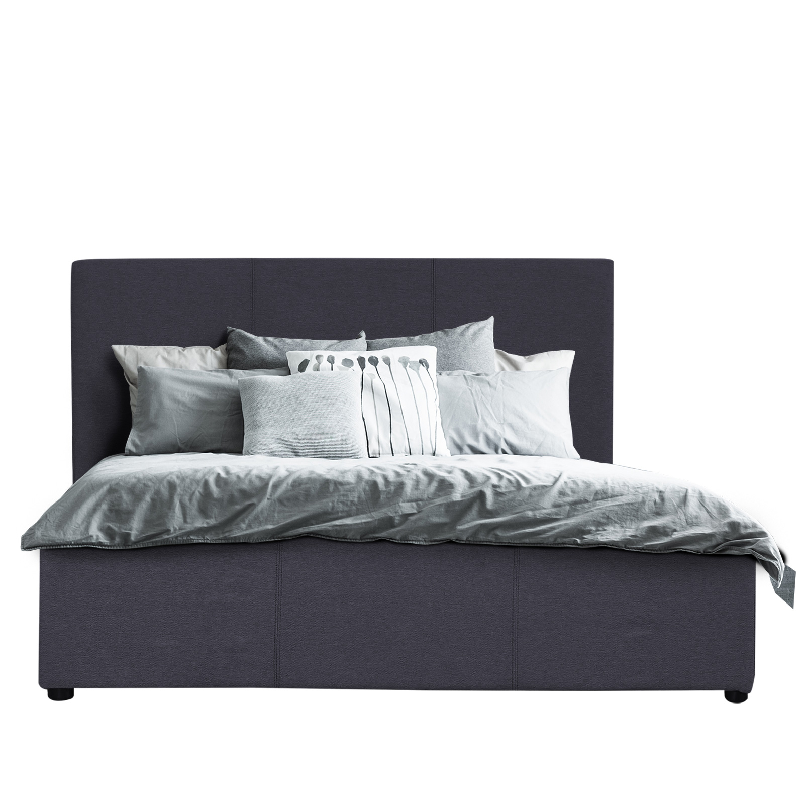 V160-10002026_10002026_7_1 Milano Luxury Gas Lift Bed Frame Base And Headboard With Storage - Double - Charcoal - Image 1