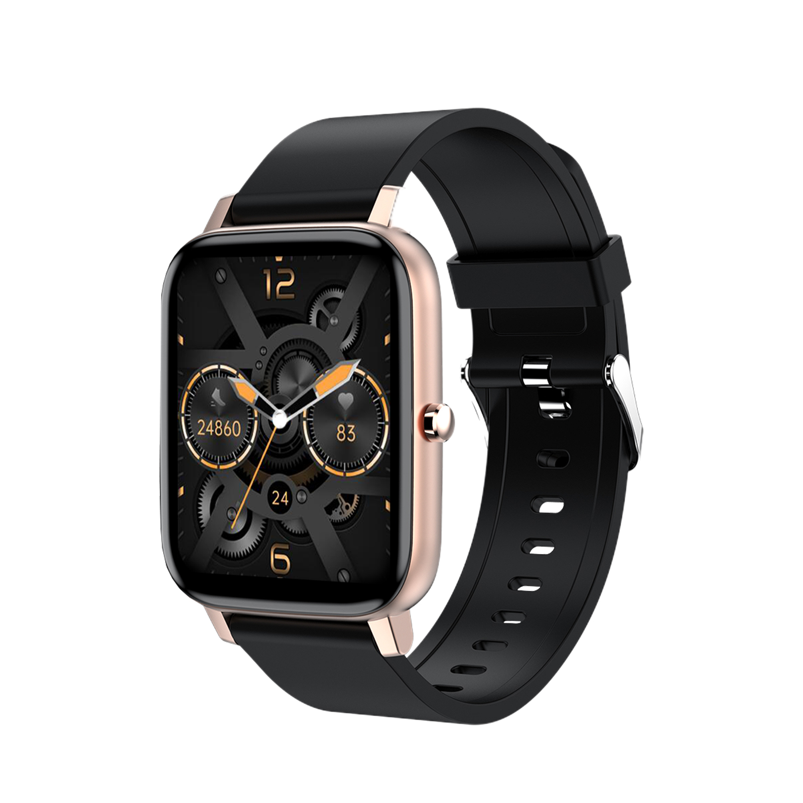 V160-10003403_10003403_1_1 FitSmart Multi Function Smartwatch Wireless Touch Screen All In One - Black Gold - Image 1