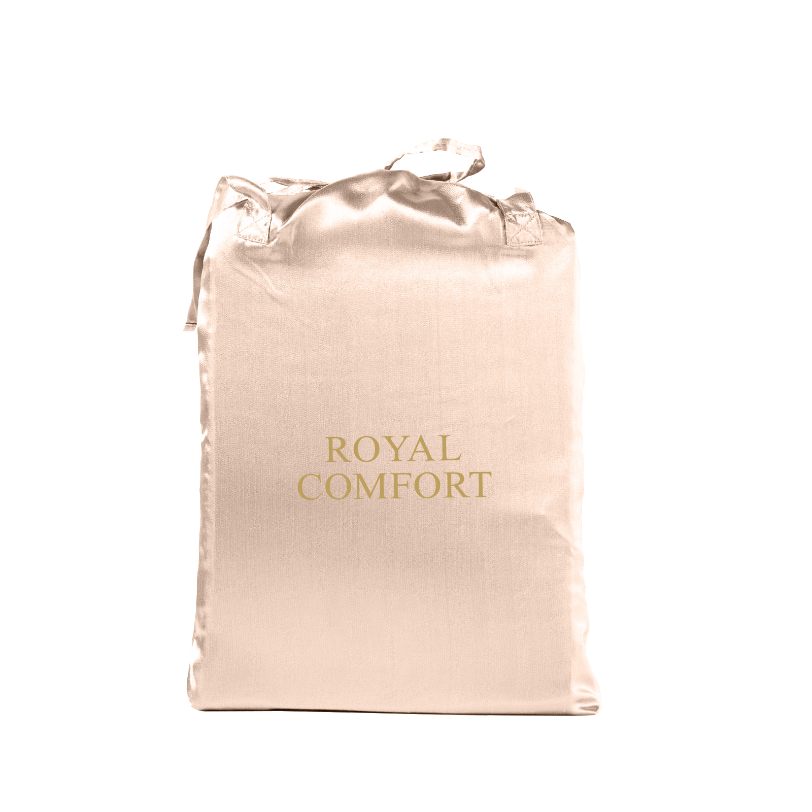 V160-10003467_10003467_4_1 Royal Comfort Satin Sheet Set 3 Piece Fitted Sheet Pillowcase Soft - King - Champagne Pink - Image 1
