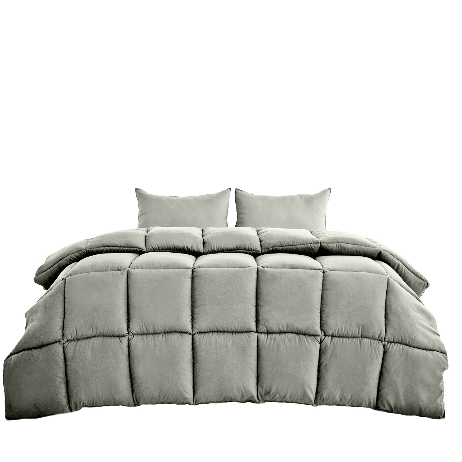 V160-10003964-10003962_1c-00 Royal Comfort 350GSM Charcoal Bamboo Quilt Luxury Bedding Duvet All Seasons - Queen - Charcoal - Image 1