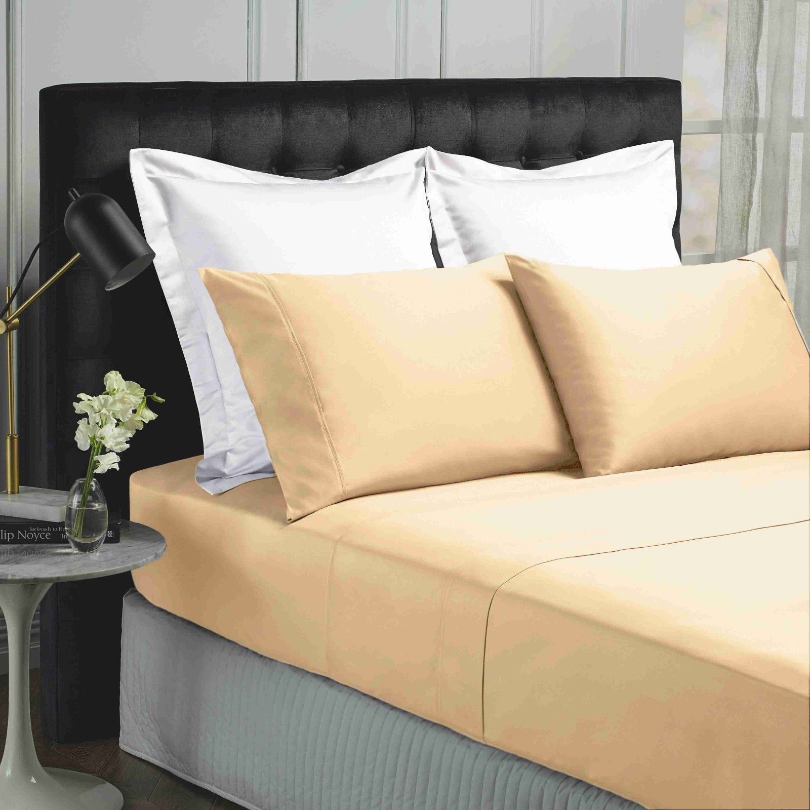 V160-232082_232058_253__1_1 Park Avenue 500TC Soft Natural Bamboo Cotton Sheet Set Breathable Bedding - Queen - Blush - Image 1