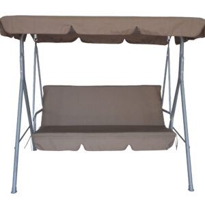 Milano Outdoor Swing Bench Seat Chair Canopy Furniture 3 Seater Garden Hammock - Coffee
