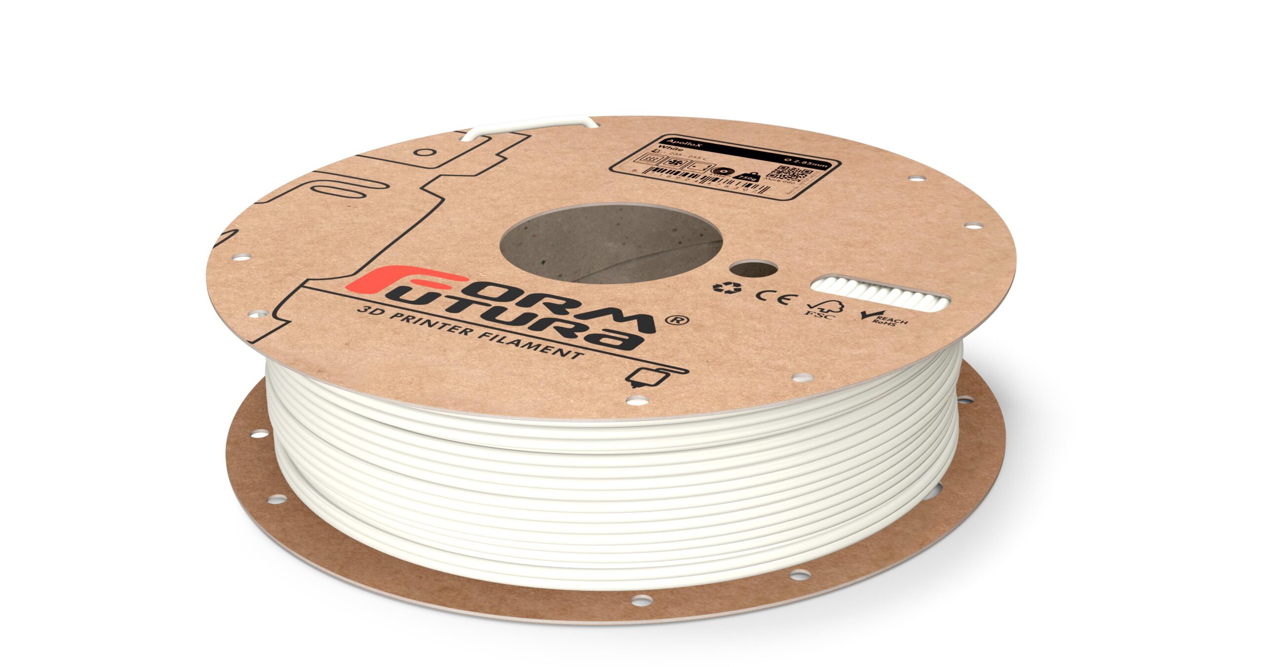 V177-175APOX-WHITE-4500_8718924477687_ApolloX-White-175-4500g__23155_1 ASA Filament ApolloX 1.75mm White 4500 gram 3D Printer Filament - Image 1