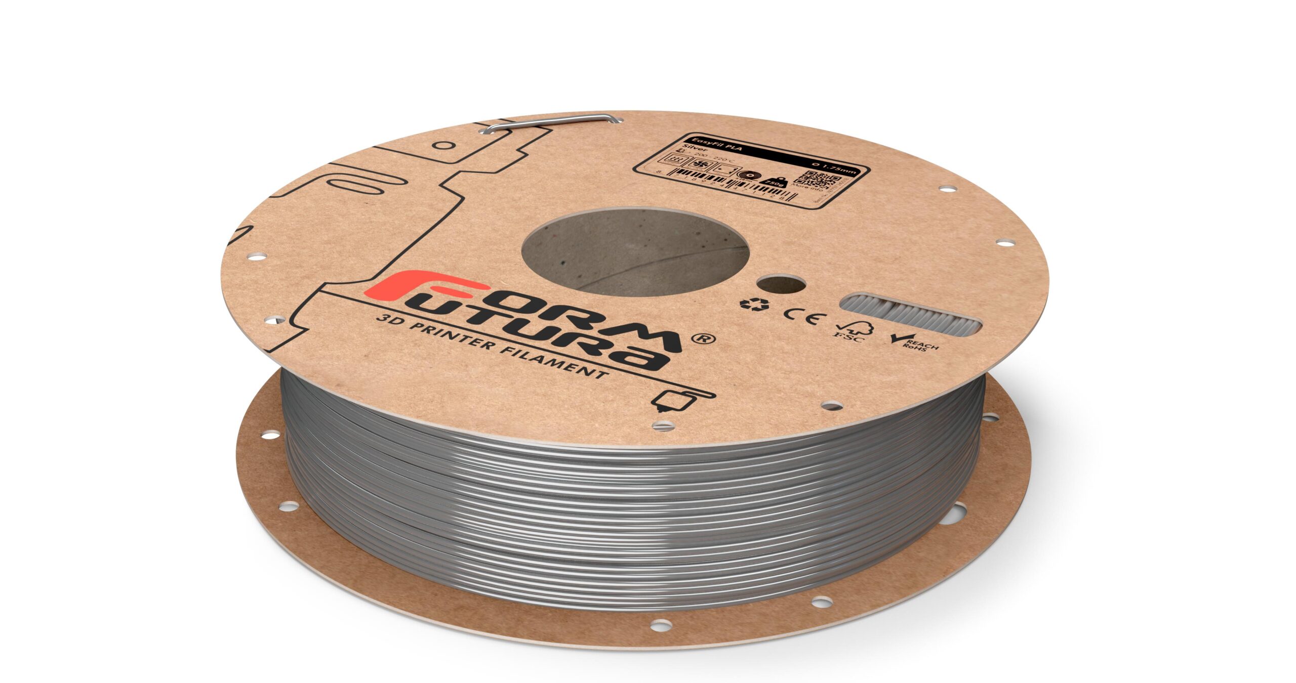 V177-175EPLA-SLVR-2300_8718924478844_EasyFil-PLA-Silver-175-2300g__20944_1 PLA Filament EasyFil PLA 1.75mm Silver 2300 gram 3D Printer Filament - Image 1