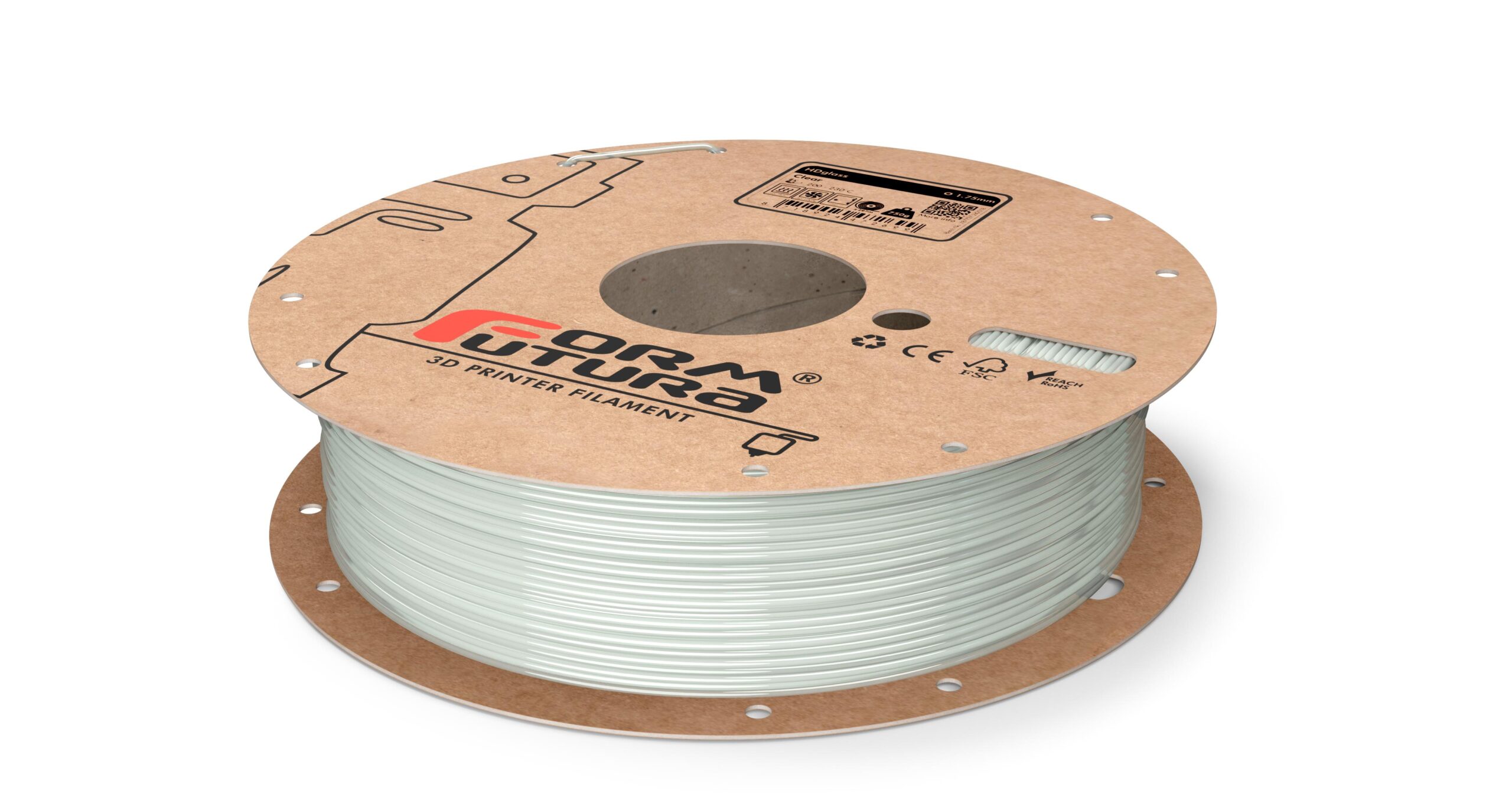 V177-175HDGLA-CLEAR-2300_8718924478110_HDGlass-Clear-175-8000g__21606_1 PETG Filament HDglass 1.75mm Clear 2300 gram 3D Printer Filament - Image 1