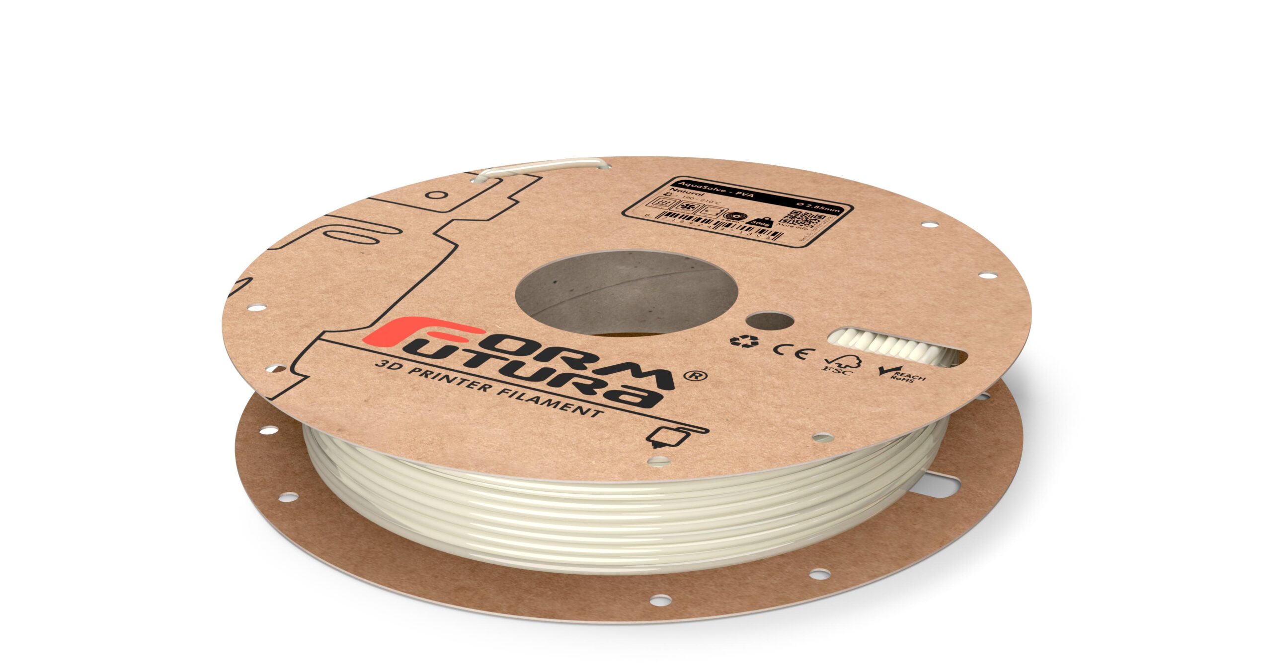 V177-285AQSOPVA-TRNS-0300_Aquasolve-Support-Natural-285-300g__05338_1 PVA Support Filament AquaSolve - PVA 2.85mm Natural 300 gram 3D Printer Filament - Image 1