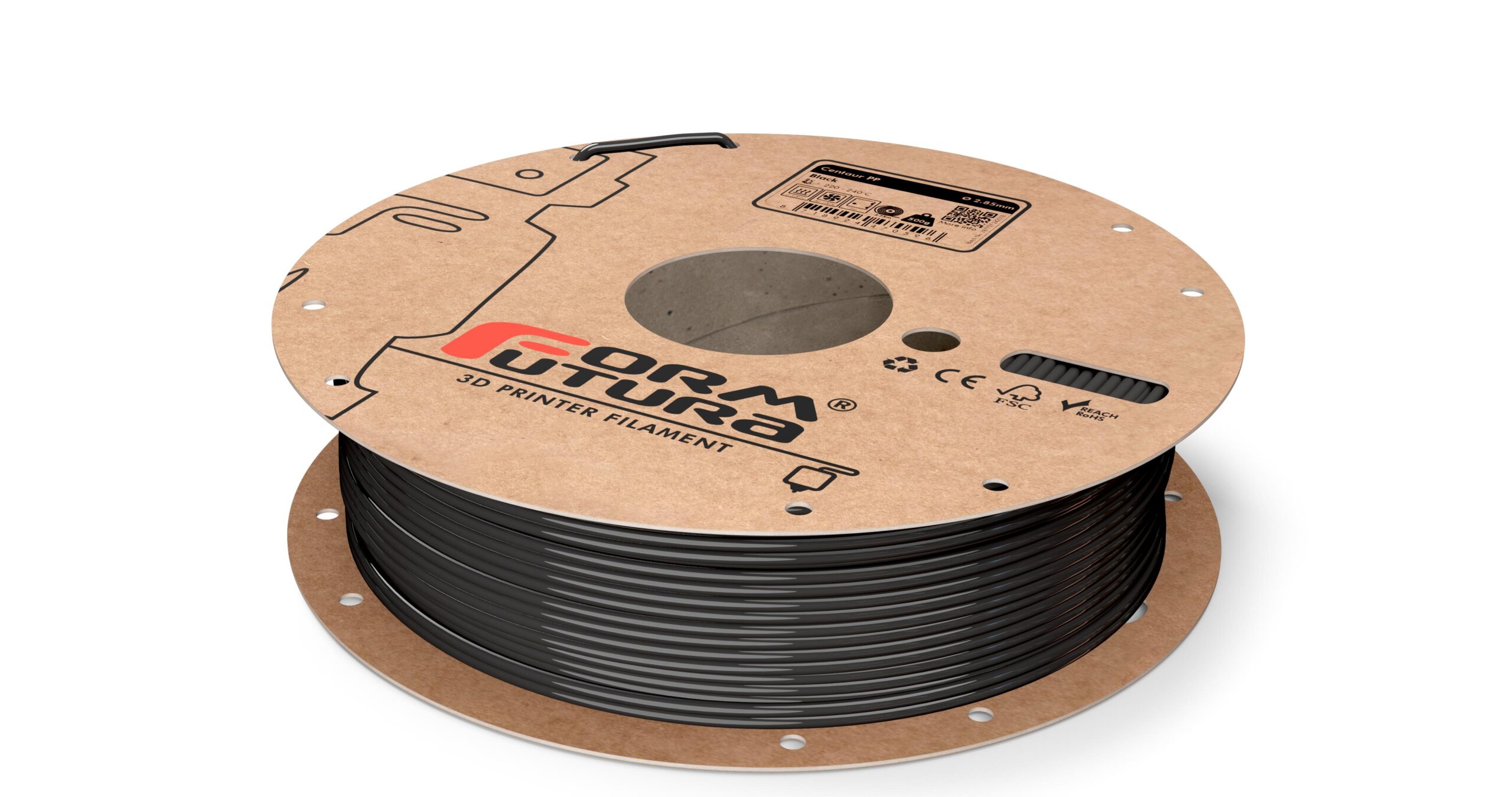 V177-285CNTRPP-BLCK-3500_8719956551192_Centaur-PP-Black-285-500g__87133_1 PP Filament Centaur PP 2.85mm 3500 gram Black 3D Printer Filament - Image 1