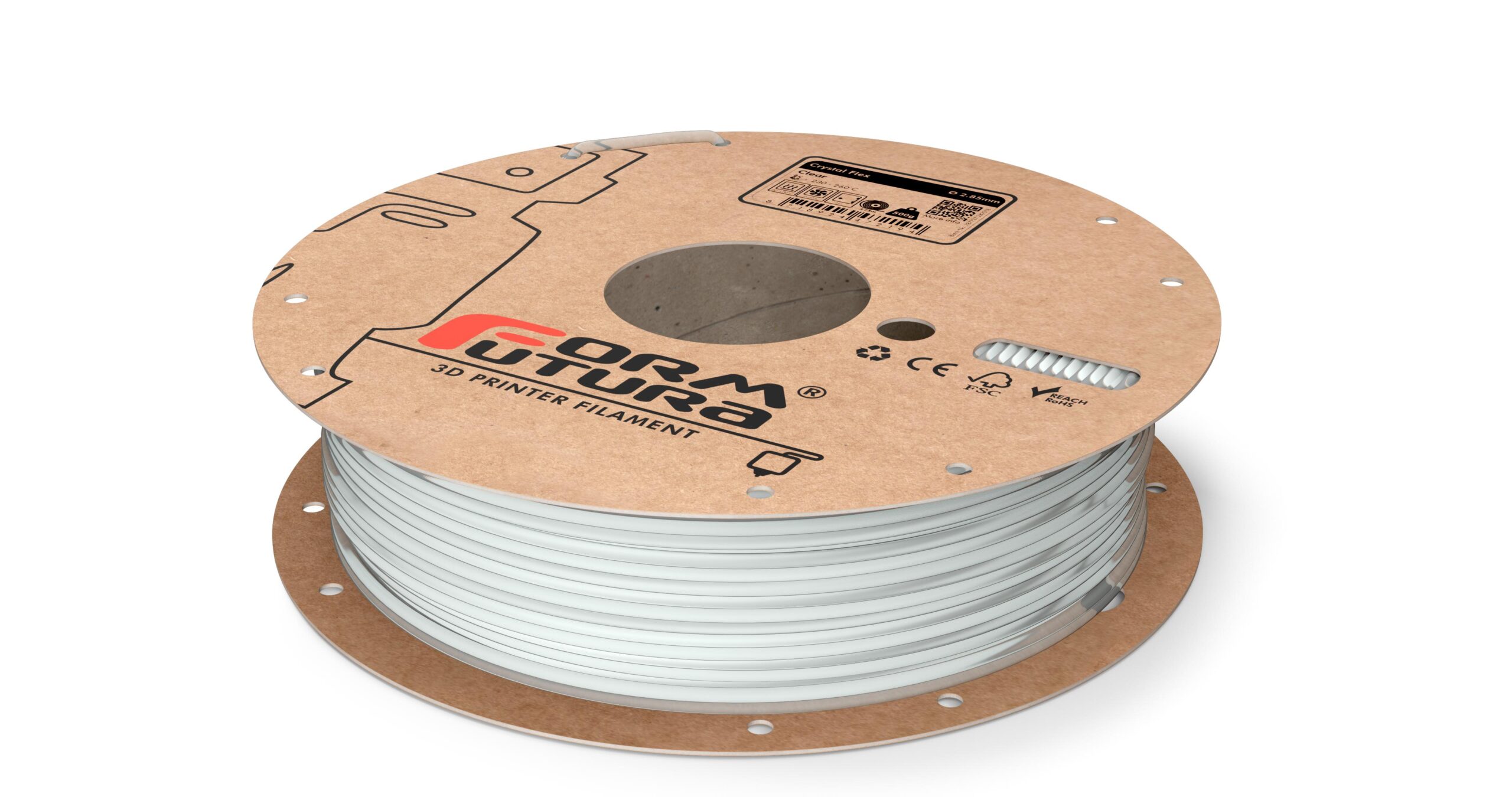V177-285CRYFL-CLEAR-0500_Crystal-Flex-Clear-285-500g__81765_1 SBC Flexi Filament Crystal Flex 2.85mm Clear 500 gram 3D Printer Filament - Image 1