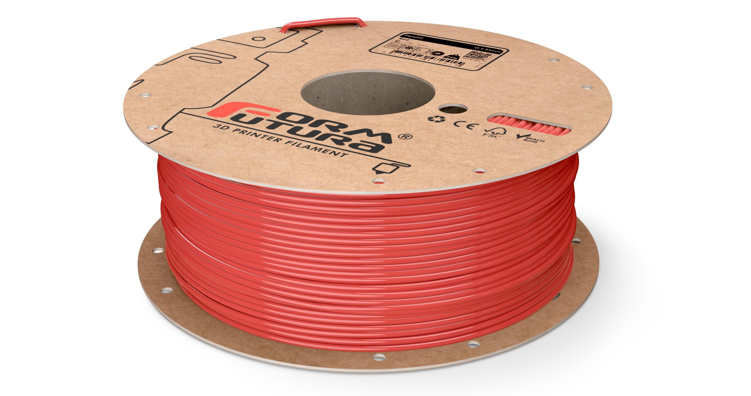 V177-285FLEX-RED-0500_FlexiFil-Red-285-500g__49569_1 TPC Filament FlexiFil 2.85mm Red 500 gram 3D Printer Filament - Image 1