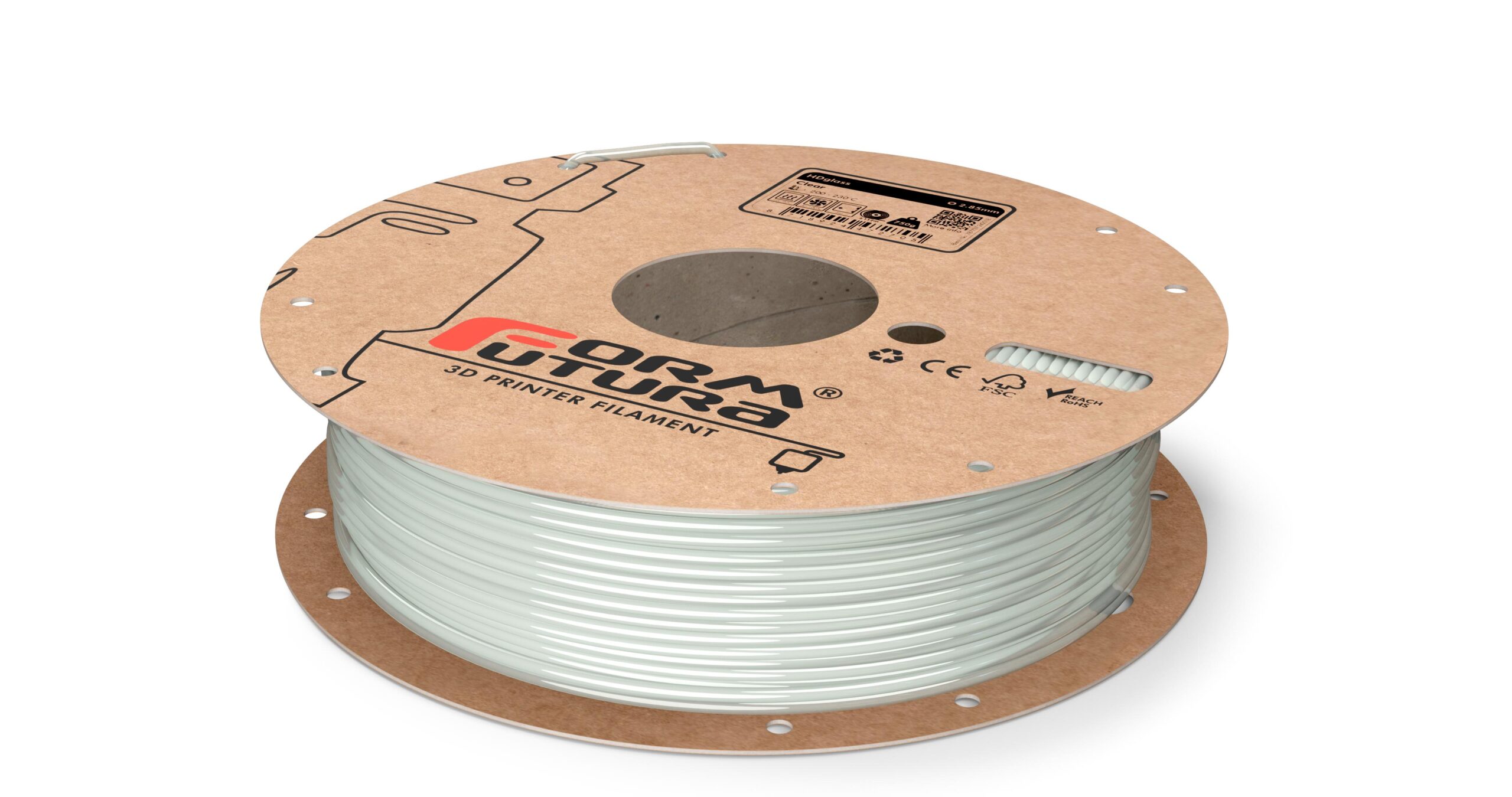 V177-285HDGLA-CLEAR-0750_8718924478127_HDGlass-Clear-285-8000g__14045_1 PETG Filament HDglass 2.85mm Clear 750 gram 3D Printer Filament - Image 1